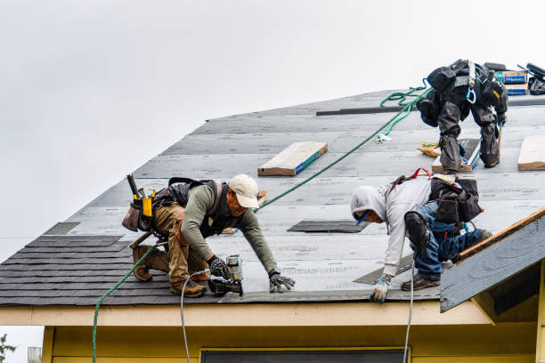 Professional Gutter Installation technician working in Delhi, NY